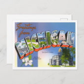 Michigan  Big Letters Briefkaart (Voorkant / Achterkant)