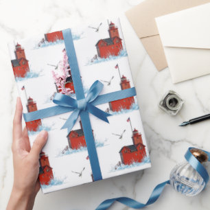 Michigan Big Red Lighthouse Cadeaupapier