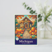 Michigan | Carte postale ombragée style Anime (Debout devant)