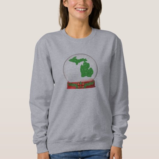 Michigan Christmas Snow Globe Sweatshirt (Devant)