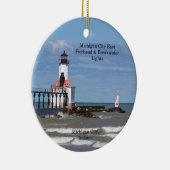 Michigan City East Pier & Bkw Lights Keramisch Ornament (Rechts)