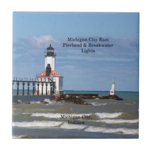 Michigan City East Pier & Breakwater Lights Tegeltje