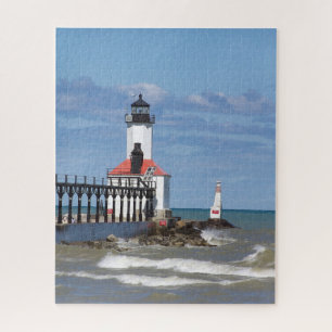 Michigan City East Pierhead & Bkw Lights Legpuzzel