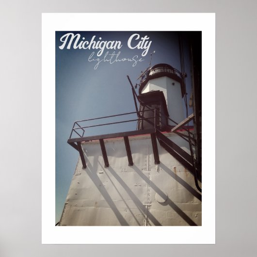 Michigan City in vuurtoren Poster (Voorkant)