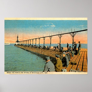 Michigan City, Indiana Vist Pier Poster