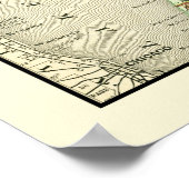 Michigan Colorful Antiek Map State & County Poster (Hoek)