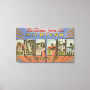 Michigan (Copper County) - Grote letterscènes Canvas Afdruk
