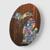 Michigan Counties License Bord Map Klok (Hoek)