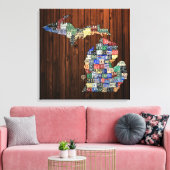 Michigan Counties License Plate Map Toile envelopp (Insitu(Salon))