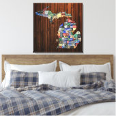 Michigan Counties License Plate Map Toile envelopp (Insitu(Chambre))