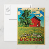 Michigan Country Red Barn Briefkaart (Voorkant / Achterkant)