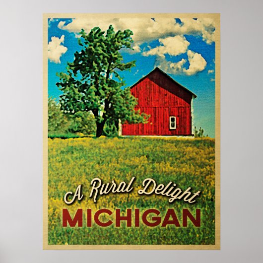Michigan Country Red Barn Poster (Voorkant)