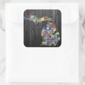 Michigan County's Licentie Bord Art Sticker (Tas)