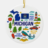 Michigan Custom Family Trip Christmas Keramisch Ornament (Voorkant)