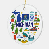 Michigan Custom Family Trip Christmas Keramisch Ornament (Links)