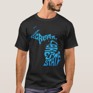 Michigan, de staat van de Grote Meren, blauwe T-Sh T-shirt