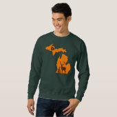 Michigan Deer Hunter Forest Groene Sweatshirt (Voorkant volledig)