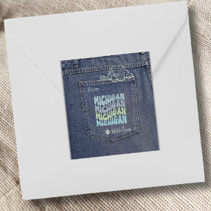 Michigan Dog in de Sticker van Jean Pocket Classic