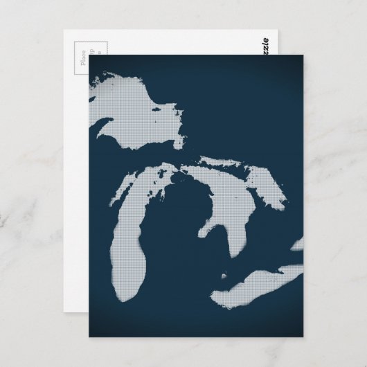 Michigan en de Grote Meren Briefkaart (Voorkant / Achterkant)
