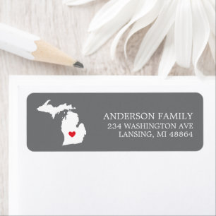 MICHIGAN Étiquette de l'adresse de retour de dép