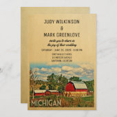 Michigan Faire-part de mariage Farm Grange Rustiqu (Devant / Derrière)