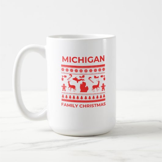 Michigan Family Christmas Coffee Mug (Gauche)