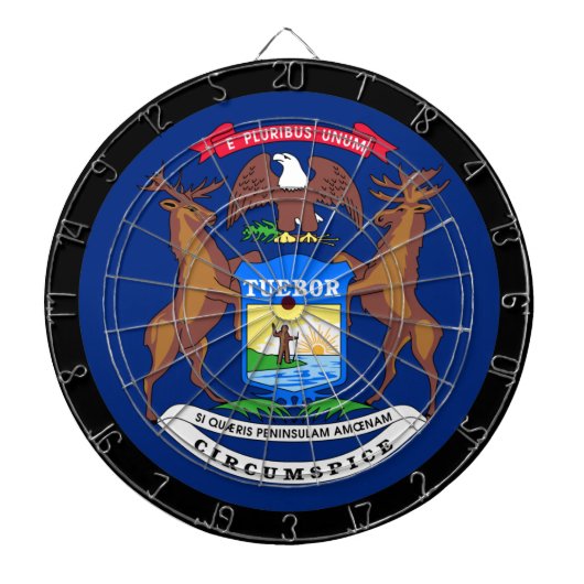 Michigan Flag Dartboard & Michigan/USA-spelboard Dartbord (Voorkant)