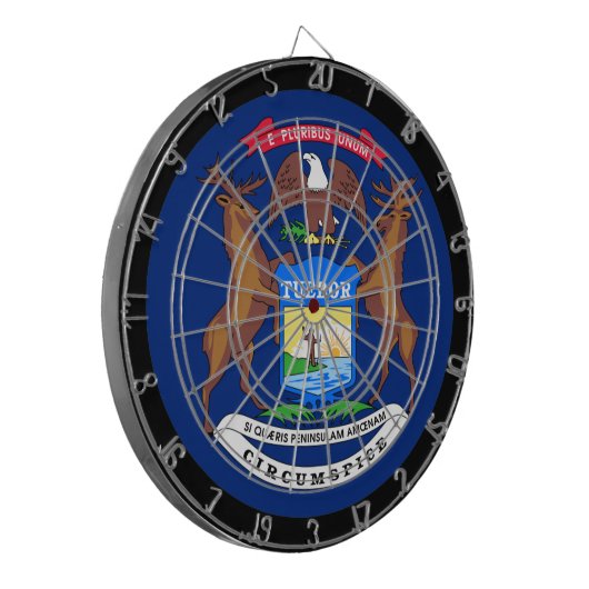 Michigan Flag Dartboard & Michigan/USA-spelboard Dartbord (Voorkant Links)
