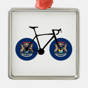 Michigan Flag Fietsen Metalen Ornament