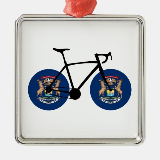 Michigan Flag Fietsen Metalen Ornament (Voorkant)