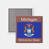 Michigan Flag Magnet Magneet (Voorkant / Achterkant)