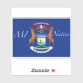 Michigan Flag Native Sticker (Vel)