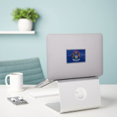 Michigan Flag Native Sticker (Laptop op bureau)