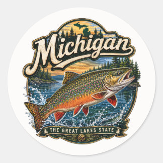 Michigan Forel Groot Meren Ronde Sticker