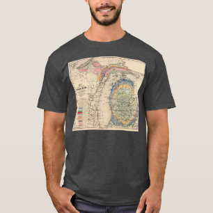 Michigan Geology Map 1873 T-shirt