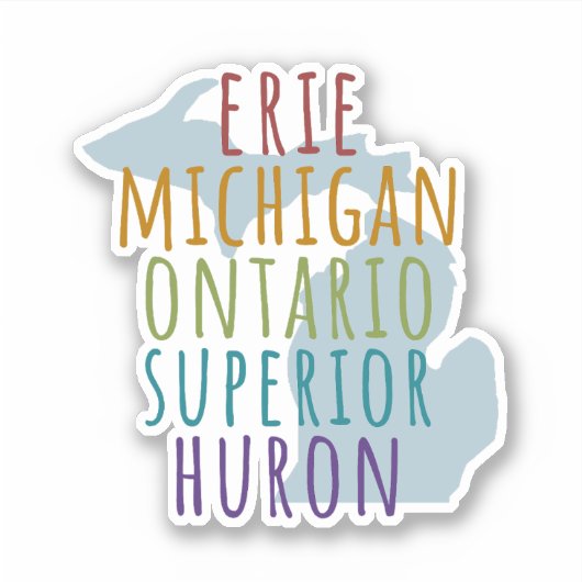 Michigan Great Lakes Pride Vinyl Sticker (Voorkant)