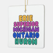 Michigan Great Lakes Rainbow Text Ornament  (Links)