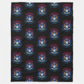 MICHIGAN GREAT LAKES STATE FLAG FLEECE DEKEN (Voorkant)