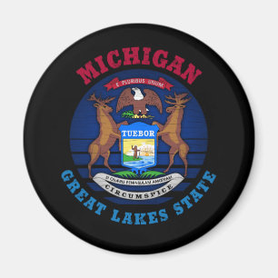 MICHIGAN GREAT LAKES STATE FLAG MAGNEET