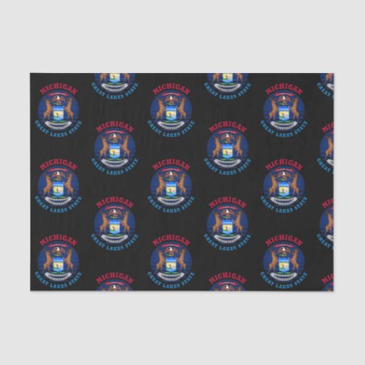 MICHIGAN GREAT LAKES STATE FLAG TISSUEPAPIER (Voorkant)