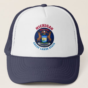 MICHIGAN GREAT LAKES STATE FLAG TRUCKER PET