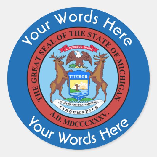 Michigan Great Seal Custom Sticker (Voorkant)