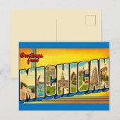 Michigan Groetkaart Briefkaart (Voorkant / Achterkant)