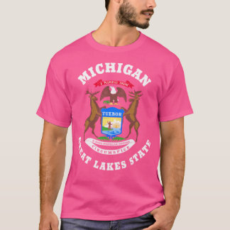 Michigan Grote Meren Staat Vlag V3 Actief T-shirt
