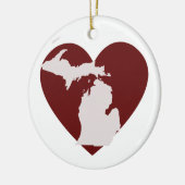 Michigan Heart Keramisch Ornament (Links)