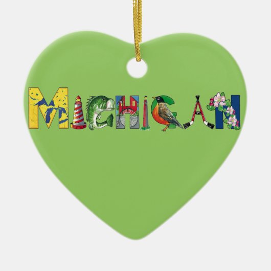 Michigan Heart Ornament (Voorkant)