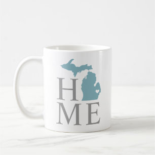Michigan Home Blue Gray Custom City Heart Koffiemok