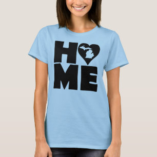 Michigan Home Heart State T-Shirt Tee - shirts