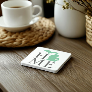 Michigan Home Mintgroene Aangepaste Stad Hart Stenen Onderzetter