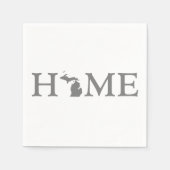 Michigan Home State Grijs Word Art Paper Party Servetten (Voorkant)